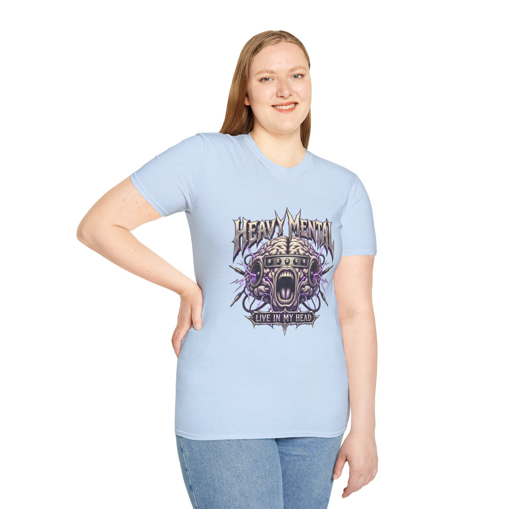Heavy Mental T-Shirt | Live In My Head' Metal Graphic Tee