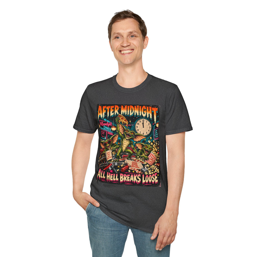 After Midnight Gremlin Tee — "All Hell Breaks Loose" Retro Horror T-Shirt