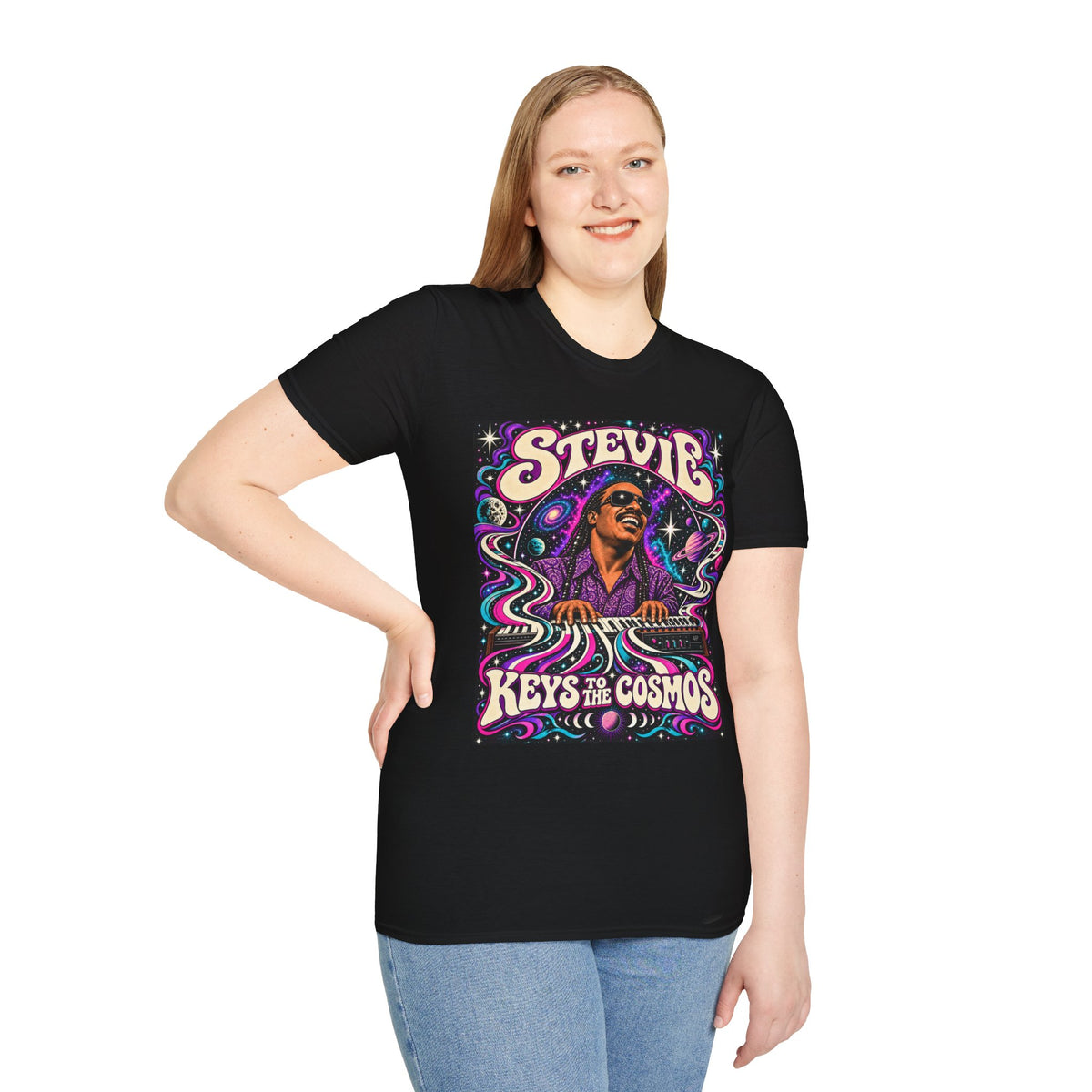 Stevie Keys to the Cosmos T-Shirt — Retro Psychedelic Music Tribute Tee