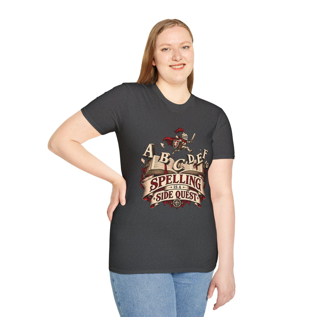 Spelling Is a Side Quest | Funny Spelling & Knight T Shirt