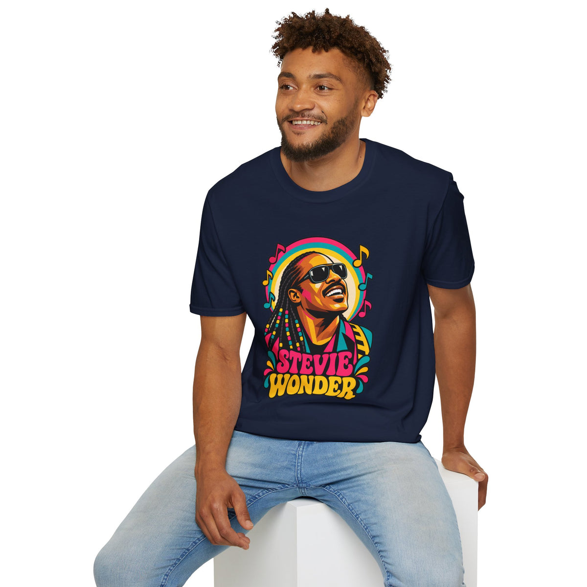 Stevie Wonder Life in Colour Music Legend Portrait T-Shirt