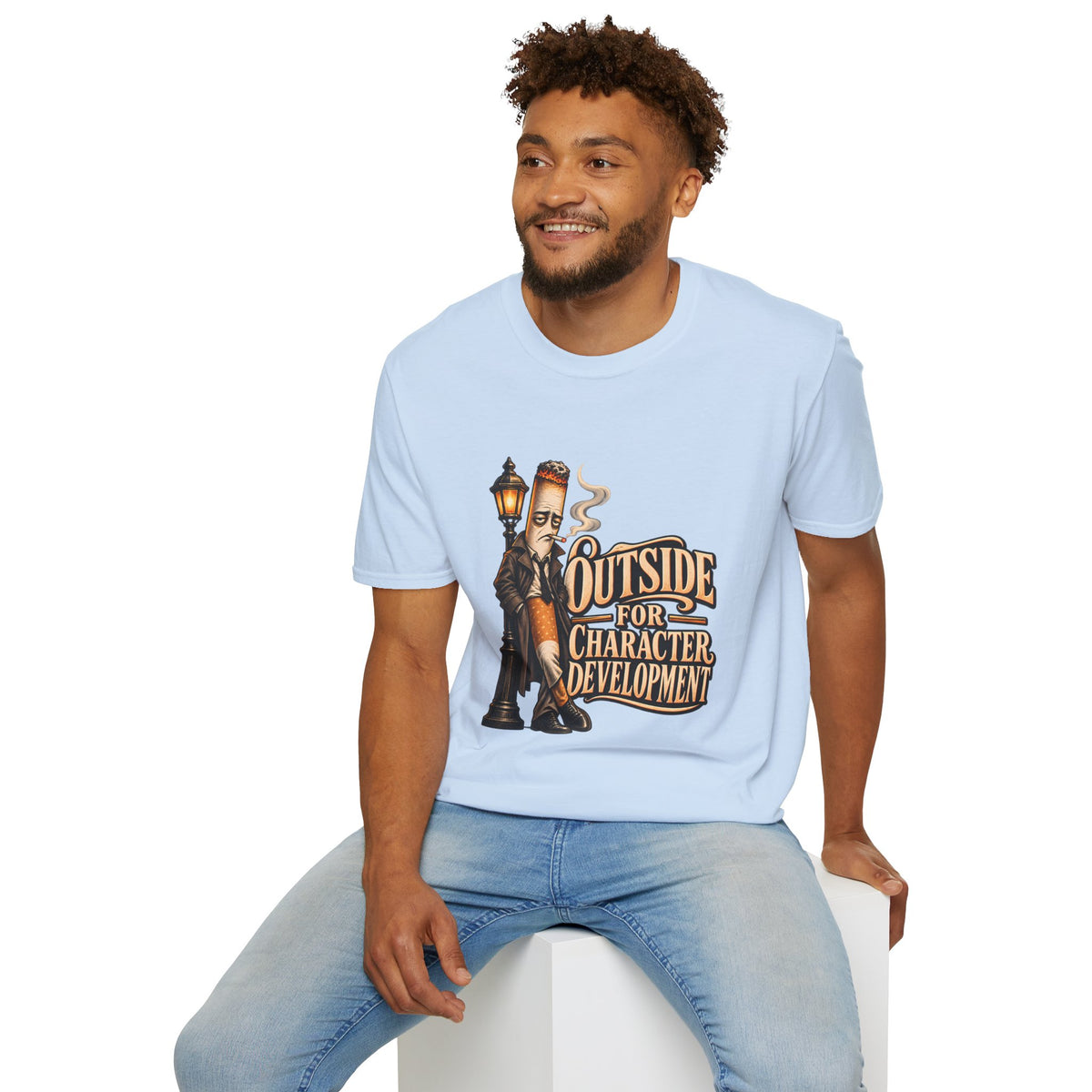 Outside for Character Development | Humorous Vintage Cigarette Graphic