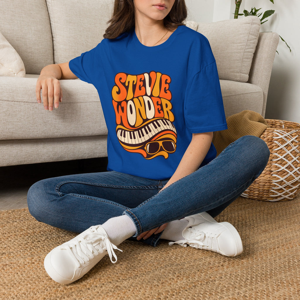 Stevie Wonder Piano Psychedelic Retro Band T-Shirt