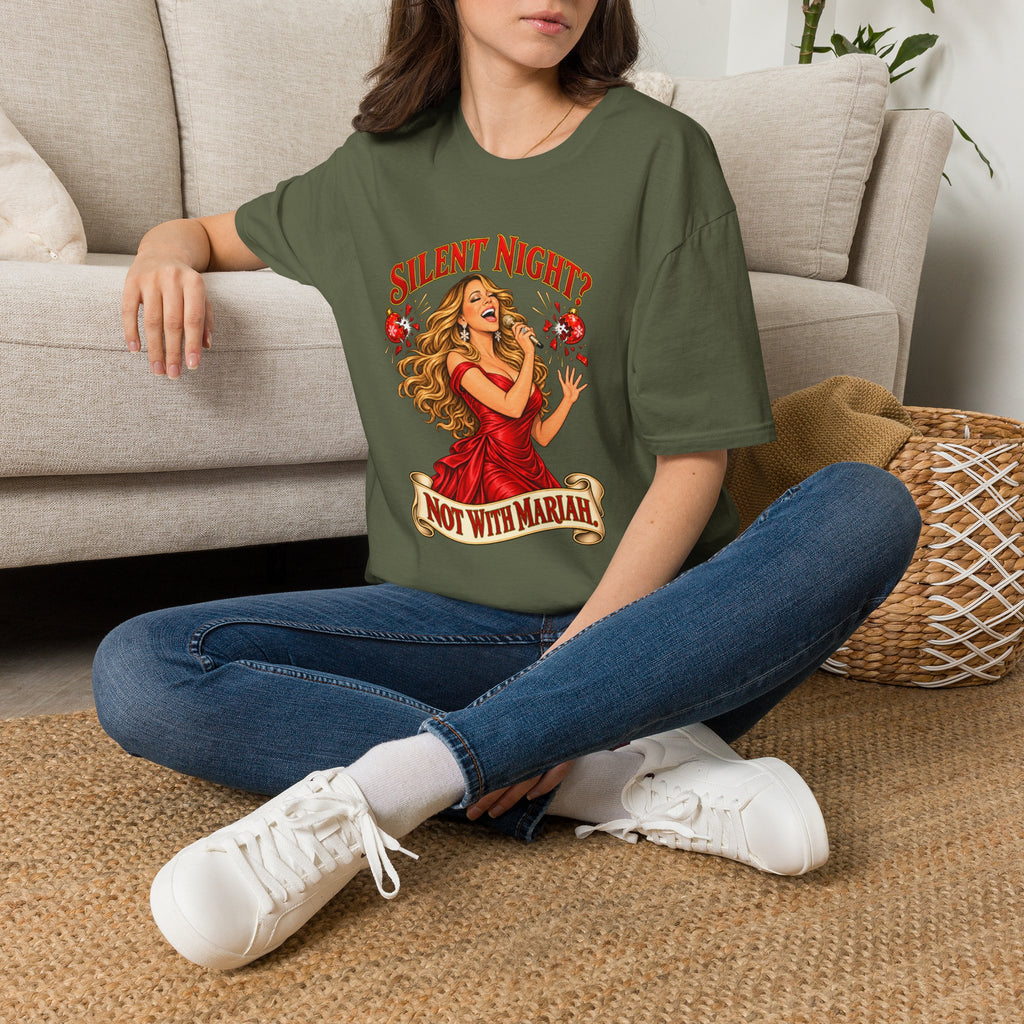 Mariah Carey Christmas T-Shirt | Silent Night? Not With Mariah Retro Holiday Tee