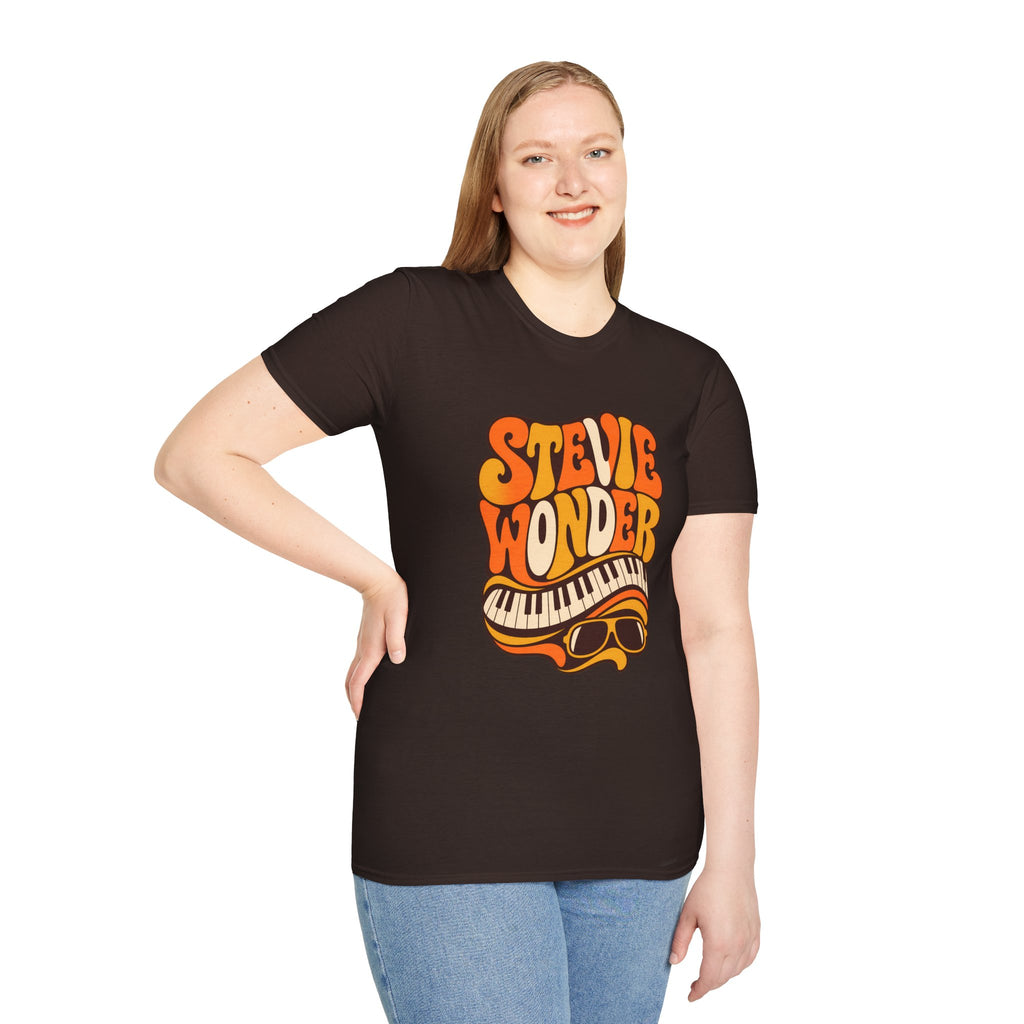 Stevie Wonder Piano Psychedelic Retro Band T-Shirt