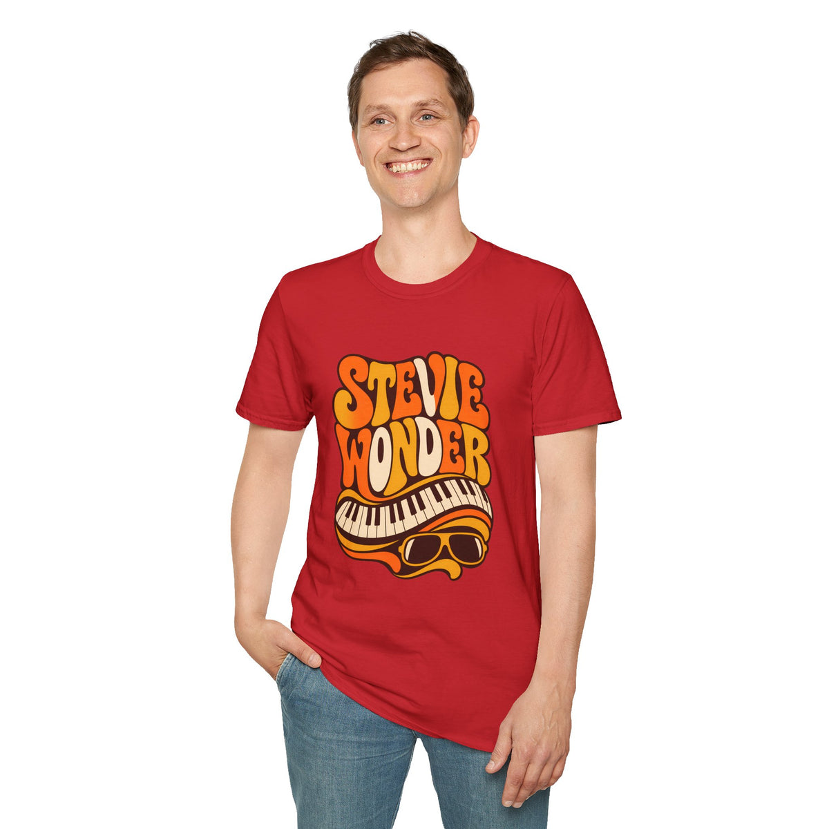 Stevie Wonder Piano Psychedelic Retro Band T-Shirt