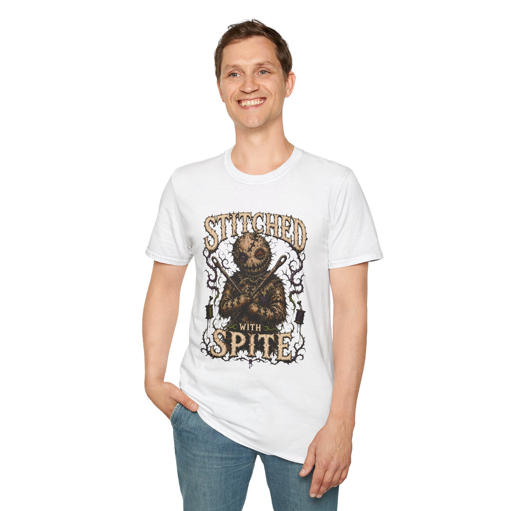 Stitched With Spite Knitting / Crochet T-Shirt - Gothic Voodoo Patchwork Tee