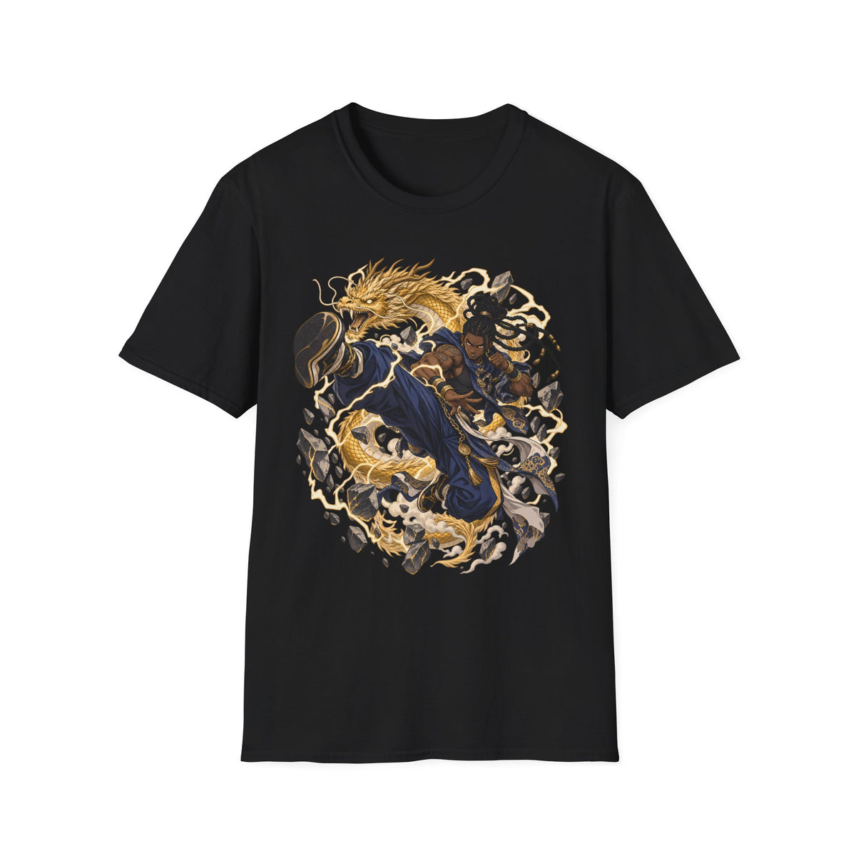 Golden Dragon | Ninja Dragon Kick | Martial Arts Warrior T Shirt