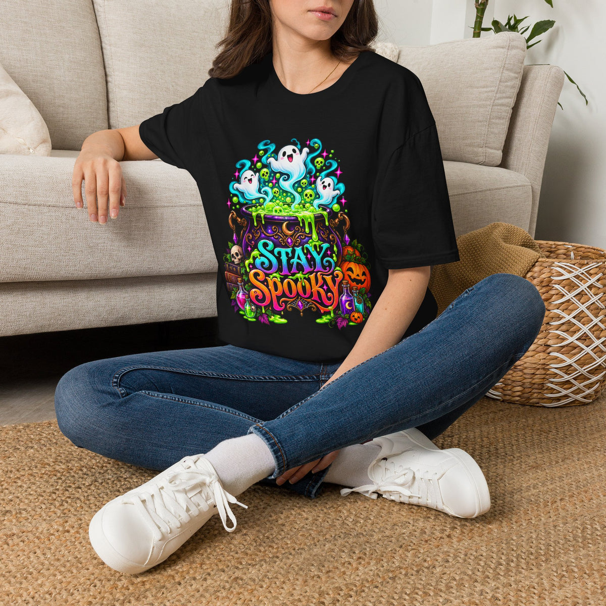 Stay Spooky | Cute Halloween Ghosts & Pumpkins Graphic Tee