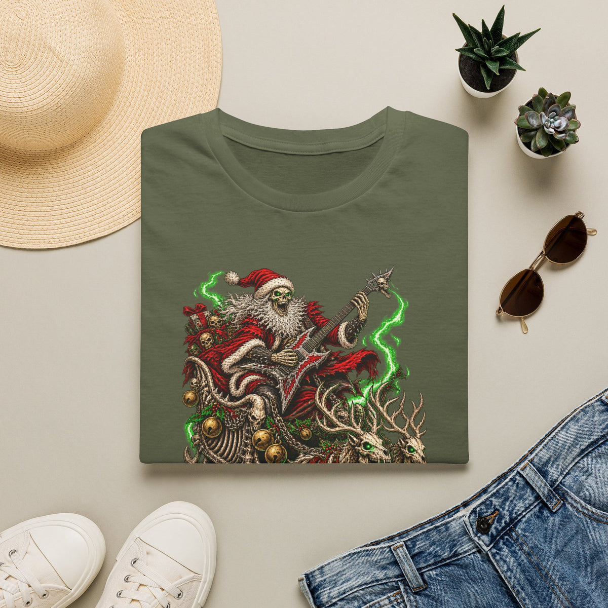 Slay Bells | Santa Clauses Horror Christmas T-Shirt