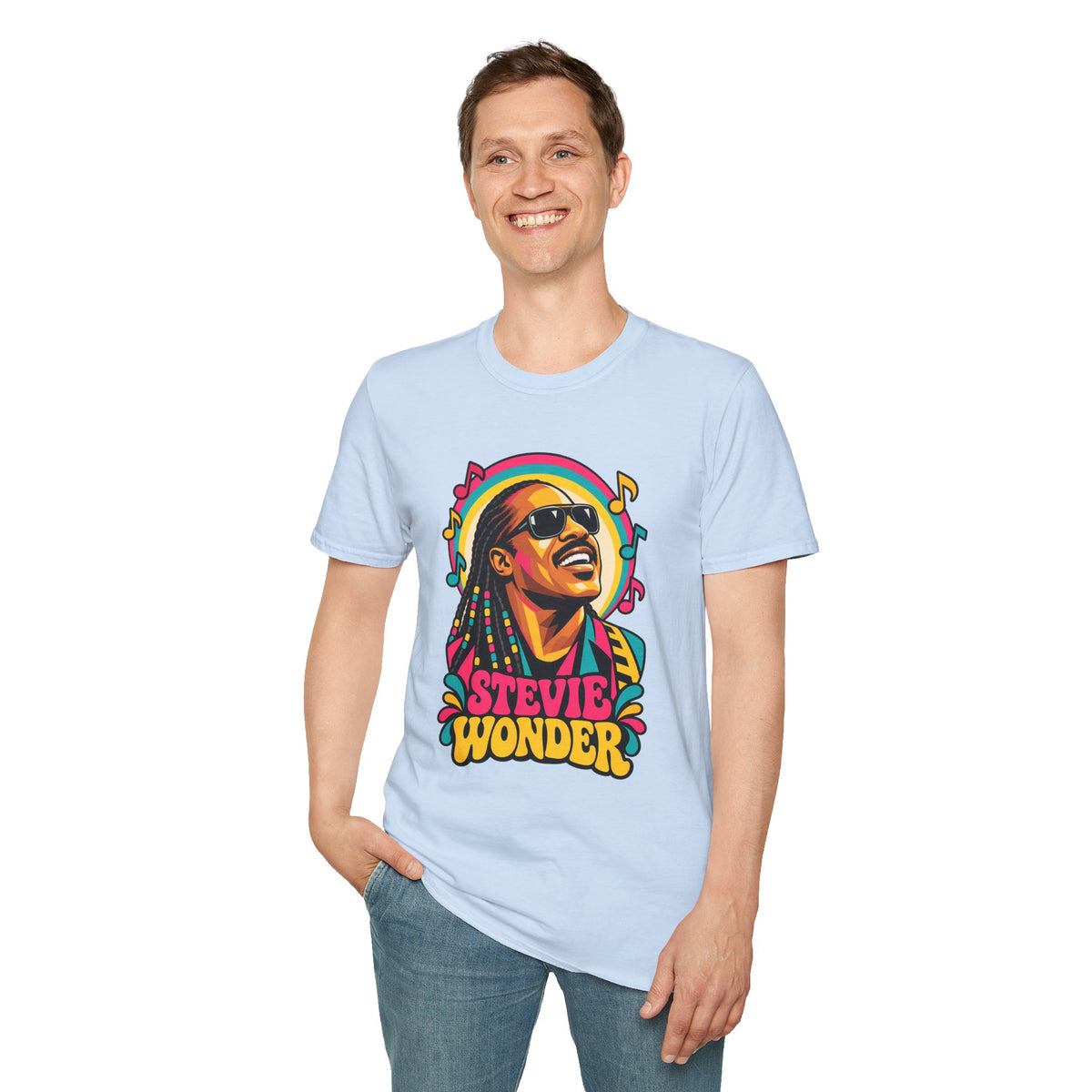Stevie Wonder Life in Colour Music Legend Portrait T-Shirt