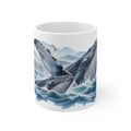 Whale and Waves Watercolour Mug | Nautical Ocean Wildlife
