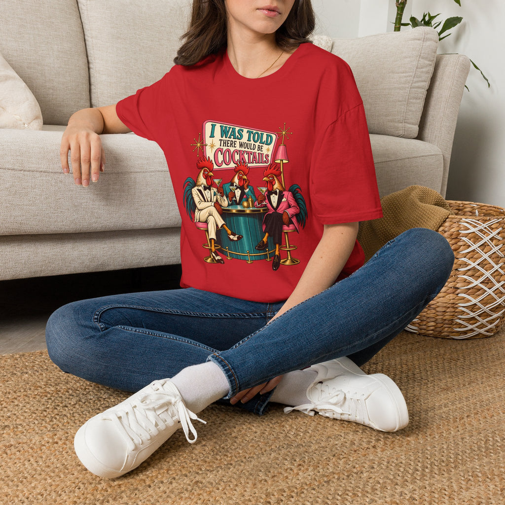 I Was Told There Would Be Cocktails T-Shirt | Retro Flamingo Bar Cocktail Tee