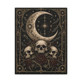 Canvas | Goth Skull & Moon | Occult Wall Art