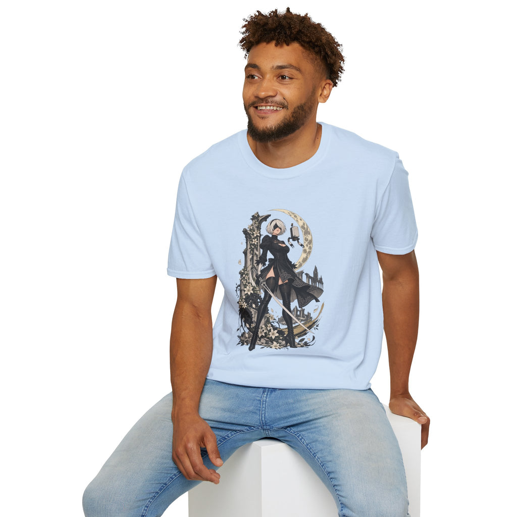 2B | Nie: Automata | Anime Gothic Warrior Moonlight Pin Up T-Shirt