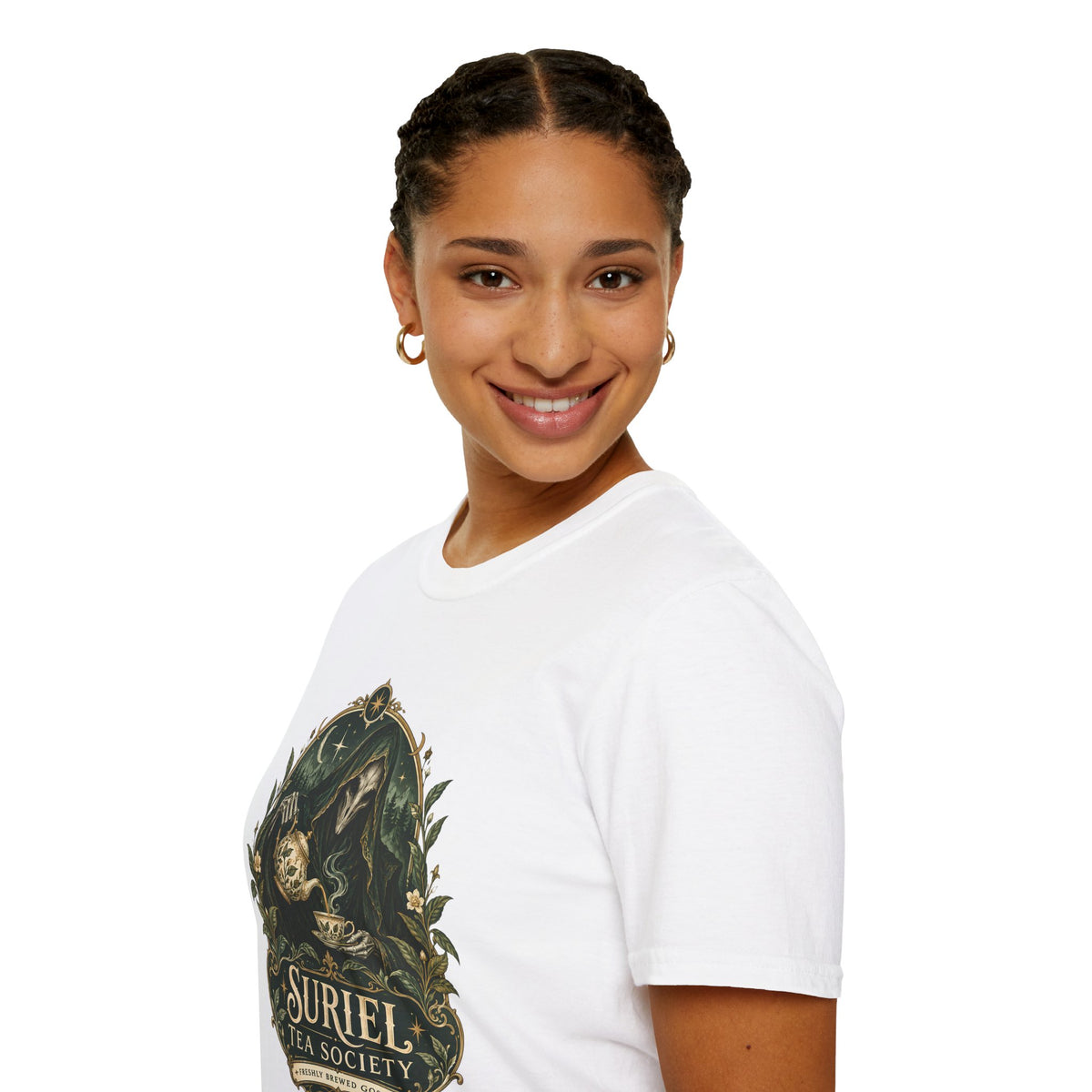 Suriel Tea Society | Freshley Brewed Gossip | ACOTAR Book Graphic T Shirt