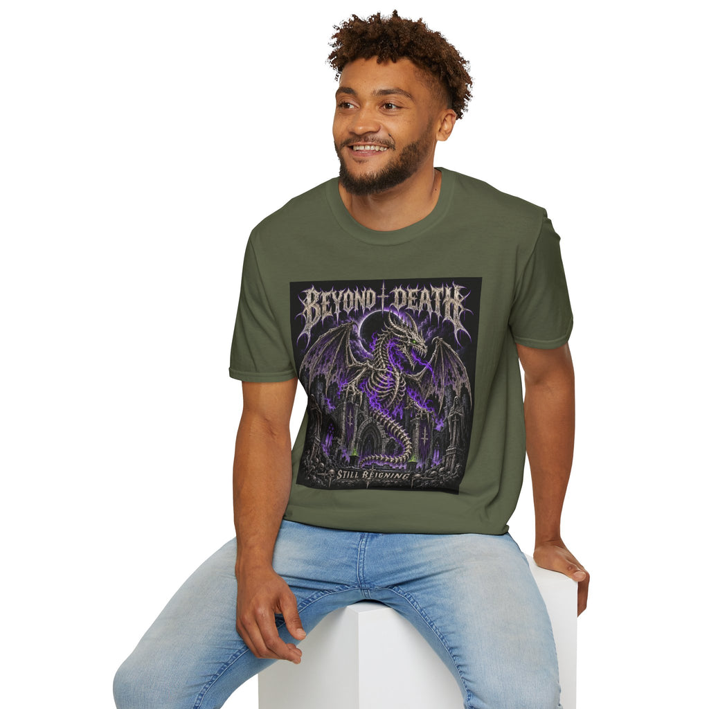 Beyond Death Dragon T‑Shirt — Gothic Purple Dragon Graphic Tee