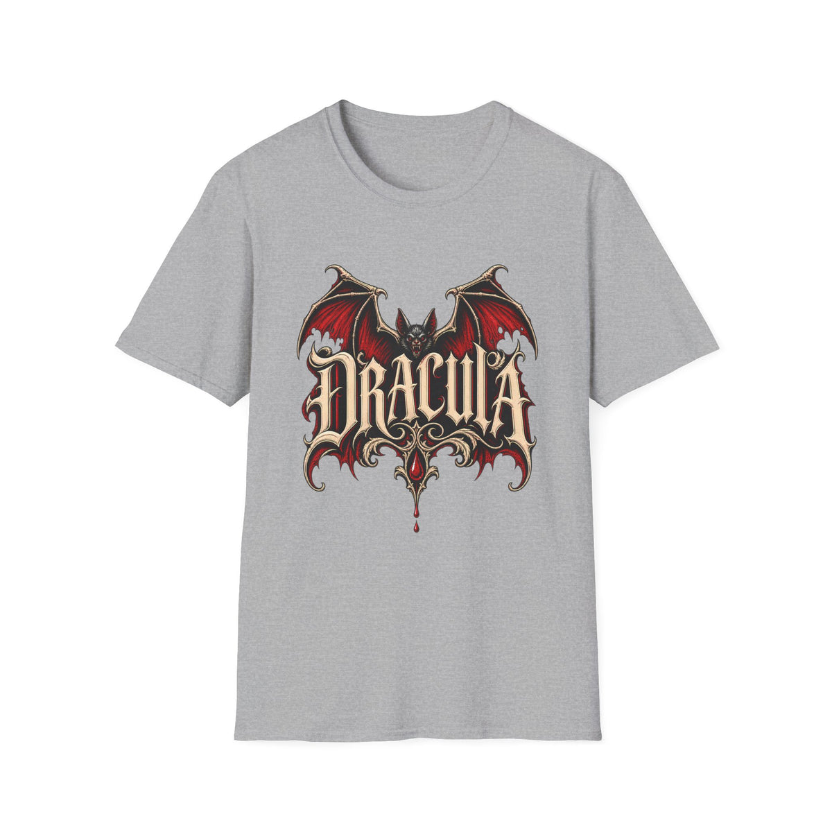 Dracula Bat Graphic T-Shirt | Gothic Vampire Logo Tee