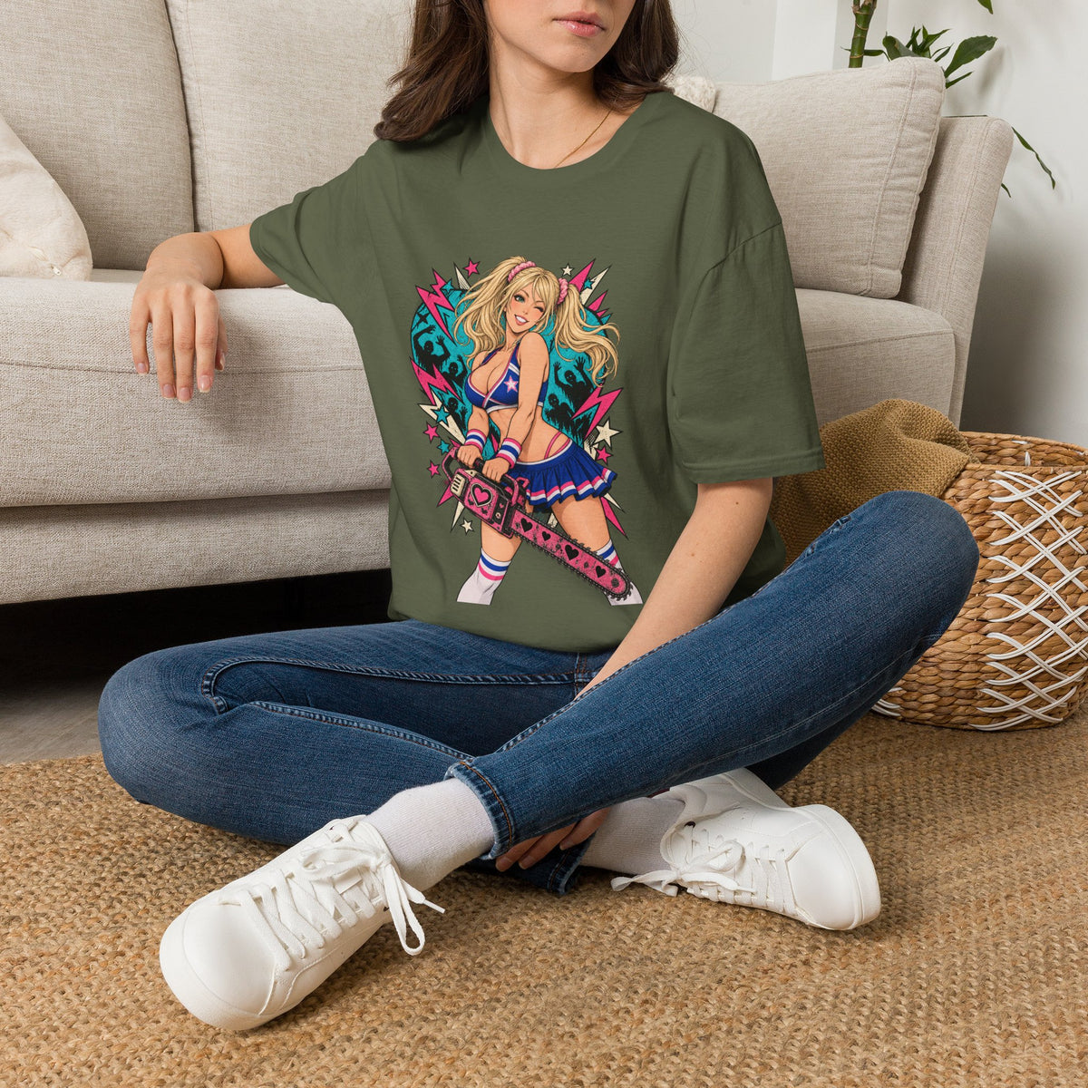 Juliet Starling | Lollipop Chainsaw | Zombie Game | Sexy Pin Up Girl T Shirt