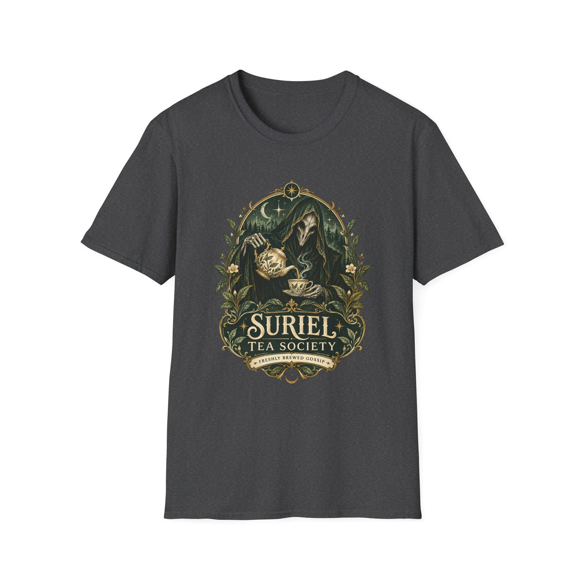 Suriel Tea Society | Freshley Brewed Gossip | ACOTAR Book Graphic T Shirt