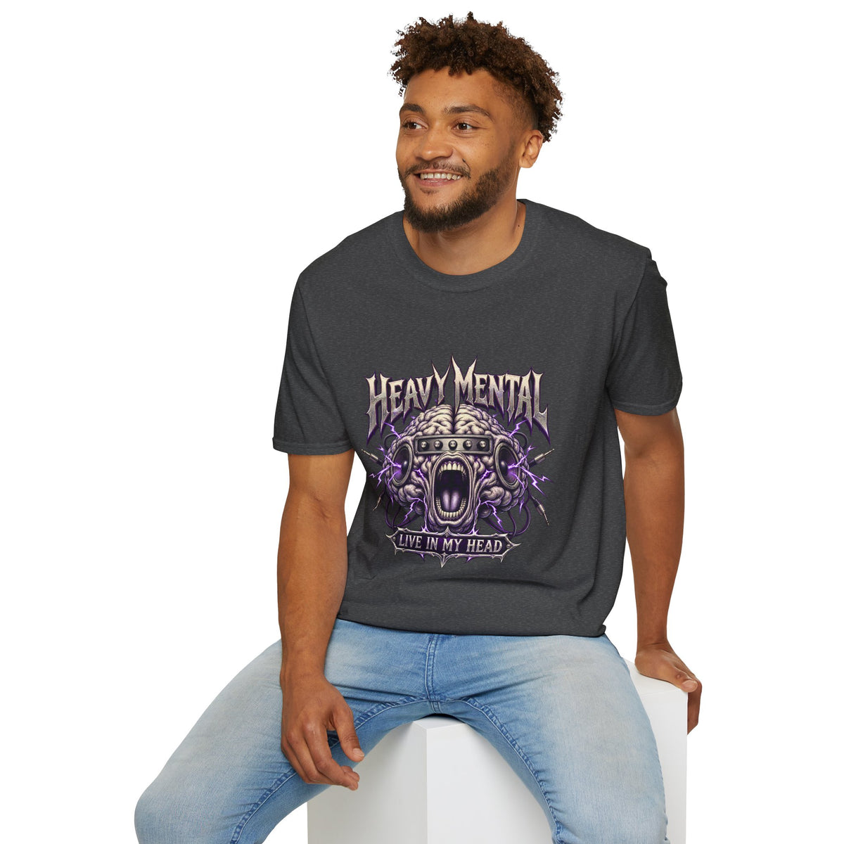 Heavy Mental T-Shirt | Live In My Head' Metal Graphic Tee
