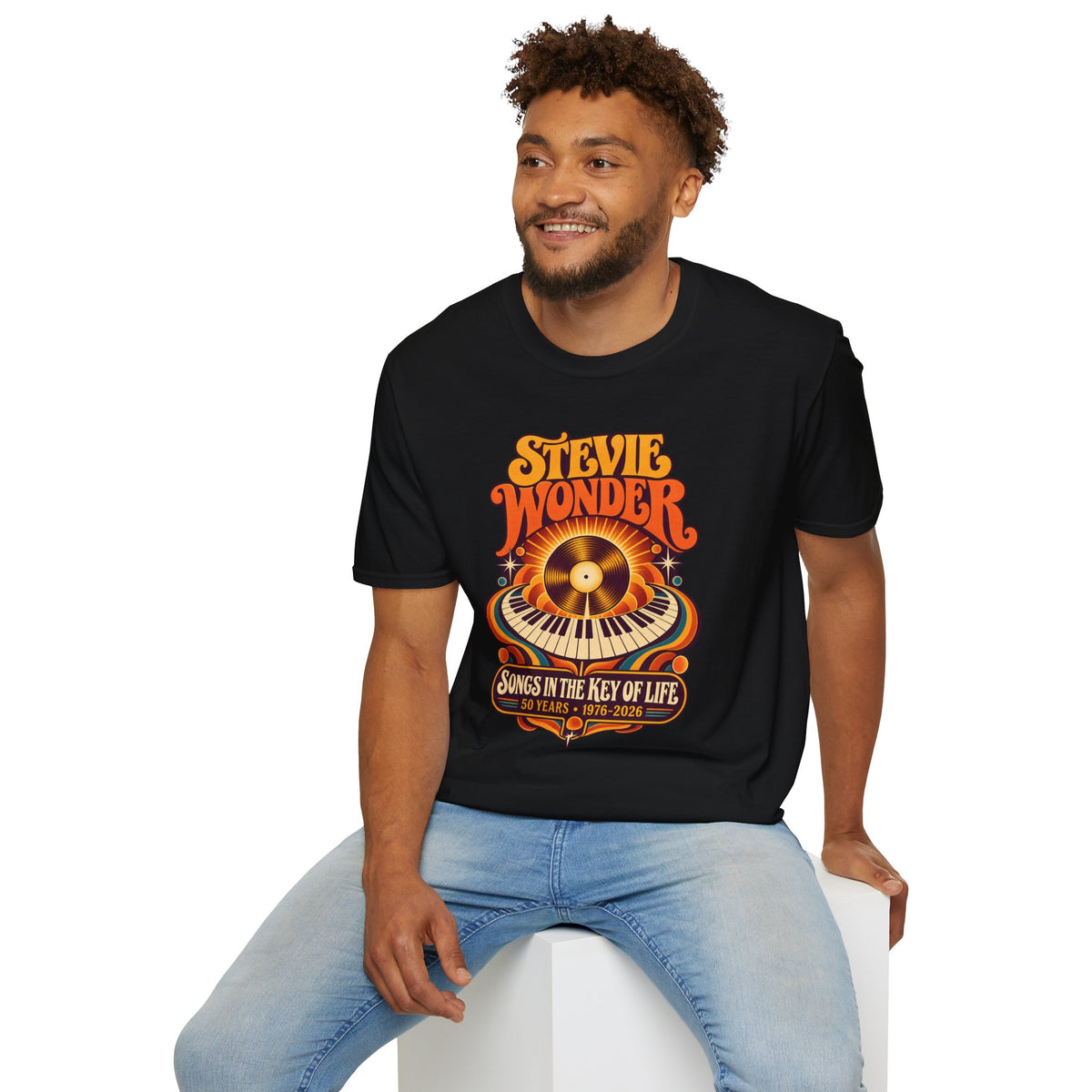 Stevie Wonder Retro Vinyl Tee - Songs In The Key Of Life Graphic T-Shirt
