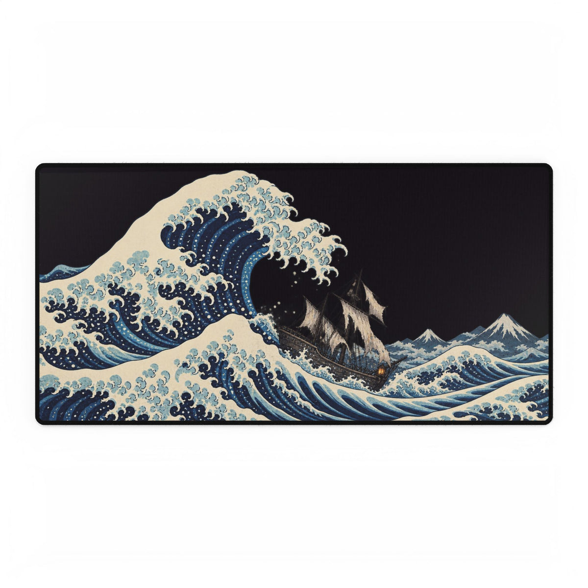 Mouse Mat | Great Wave Ghost Ship | Haunted Japanese Ocean Art Desk Pad