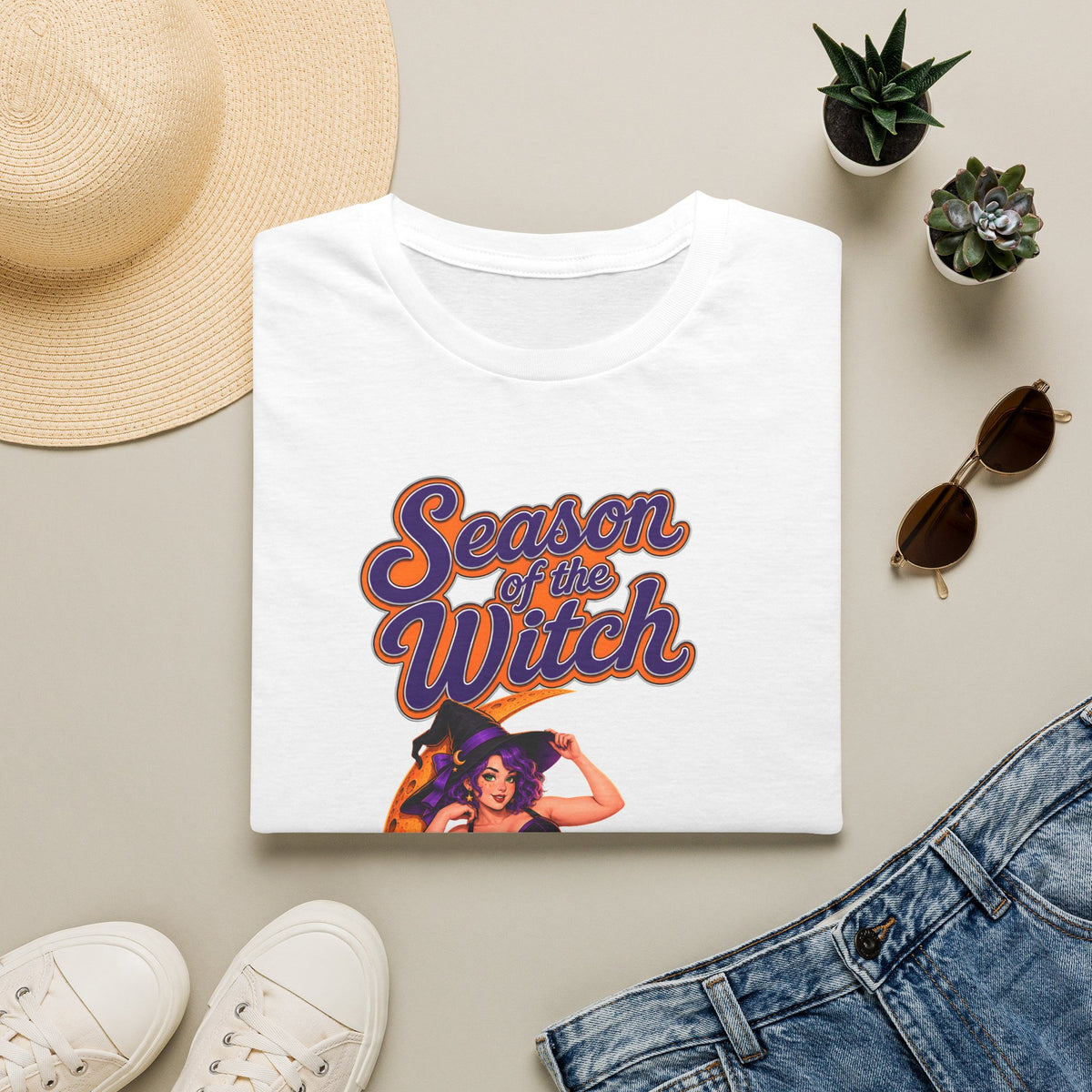 Season of the Witch T-Shirt — Retro Halloween Witch Moon Design