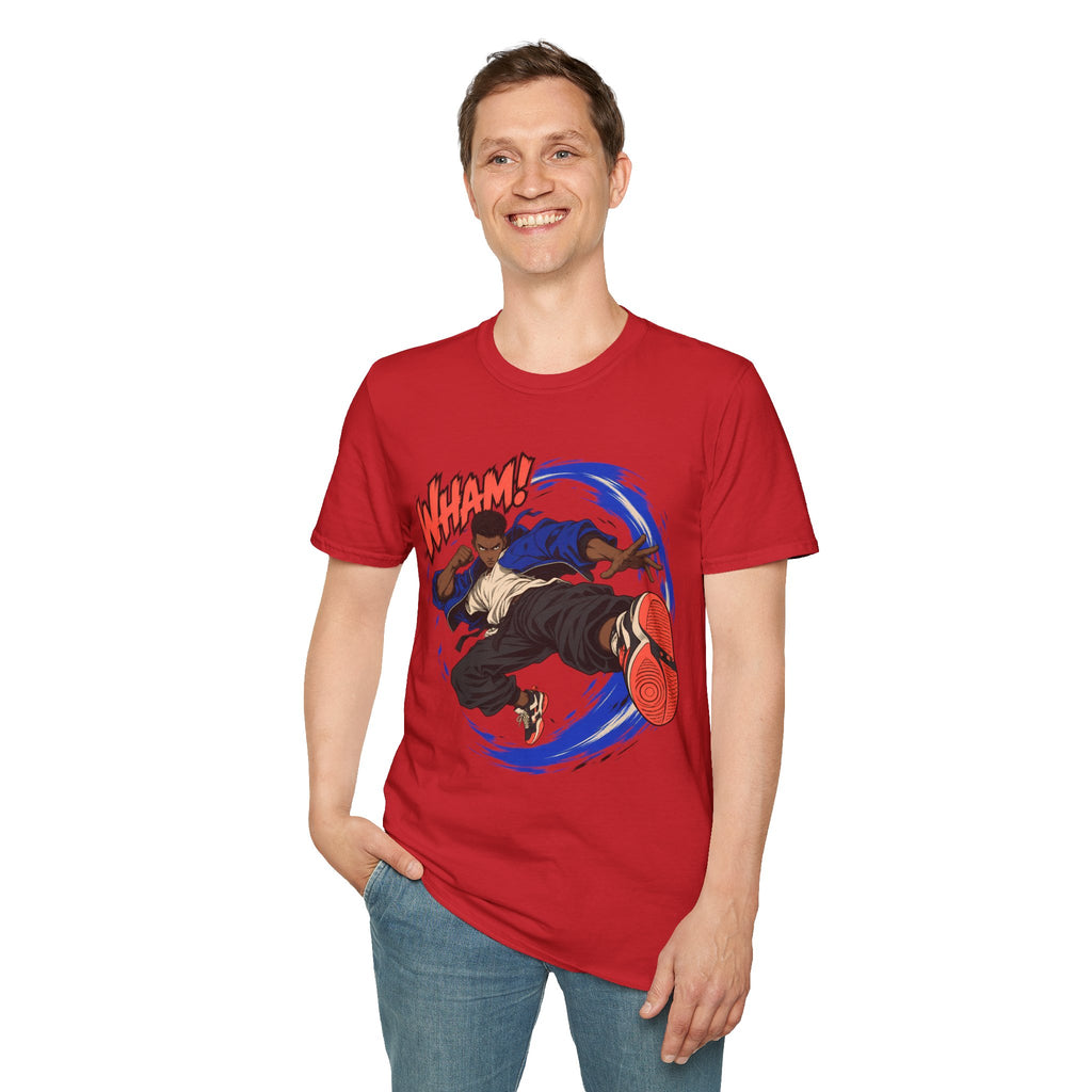 WHAM! | Anime Cartoon Ninja Kick Graphic T Shirt