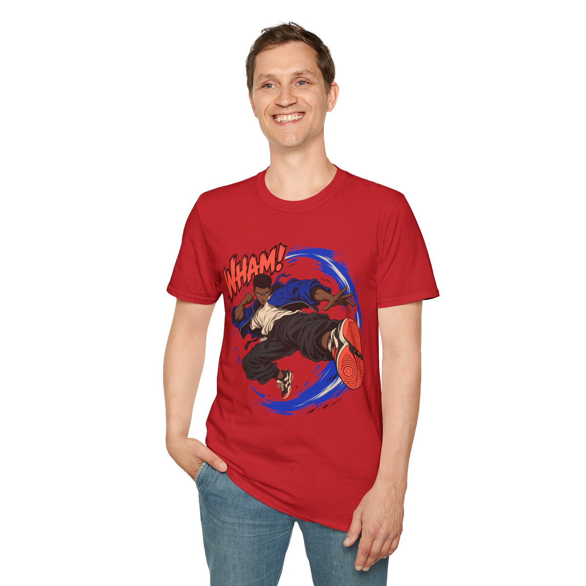 WHAM! | Anime Cartoon Ninja Kick Graphic T Shirt