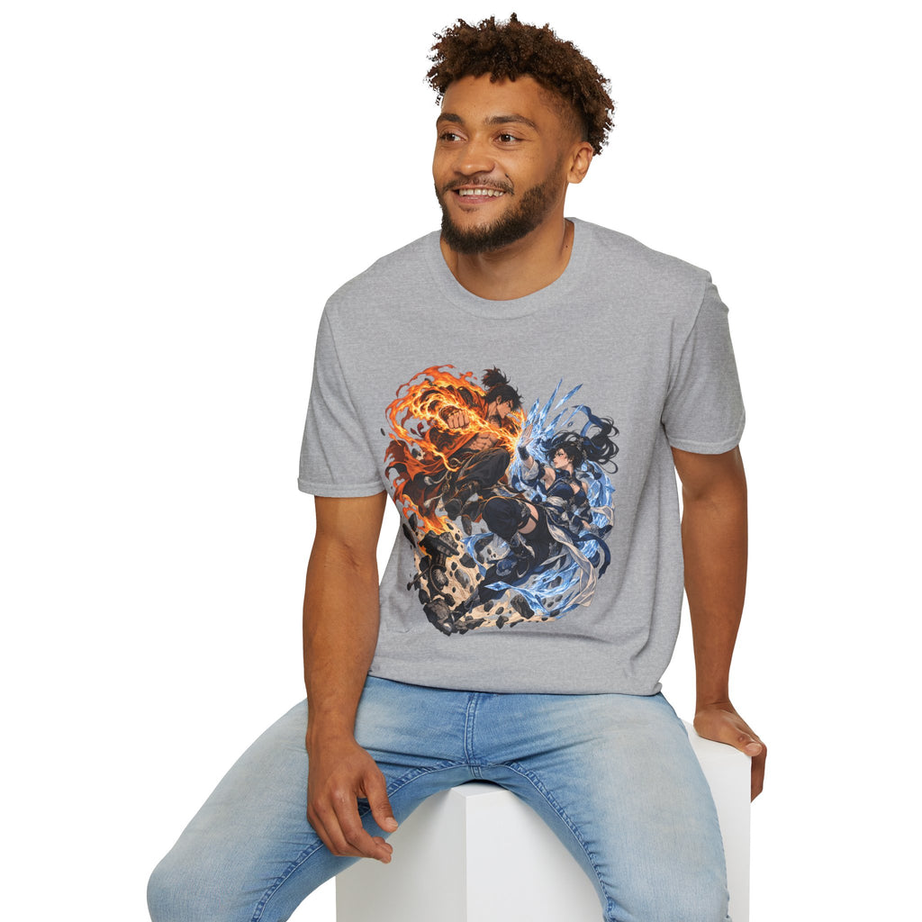 Elemental Battle | Fire vs Ice | Ninja Japanese Fantasy T-Shirt