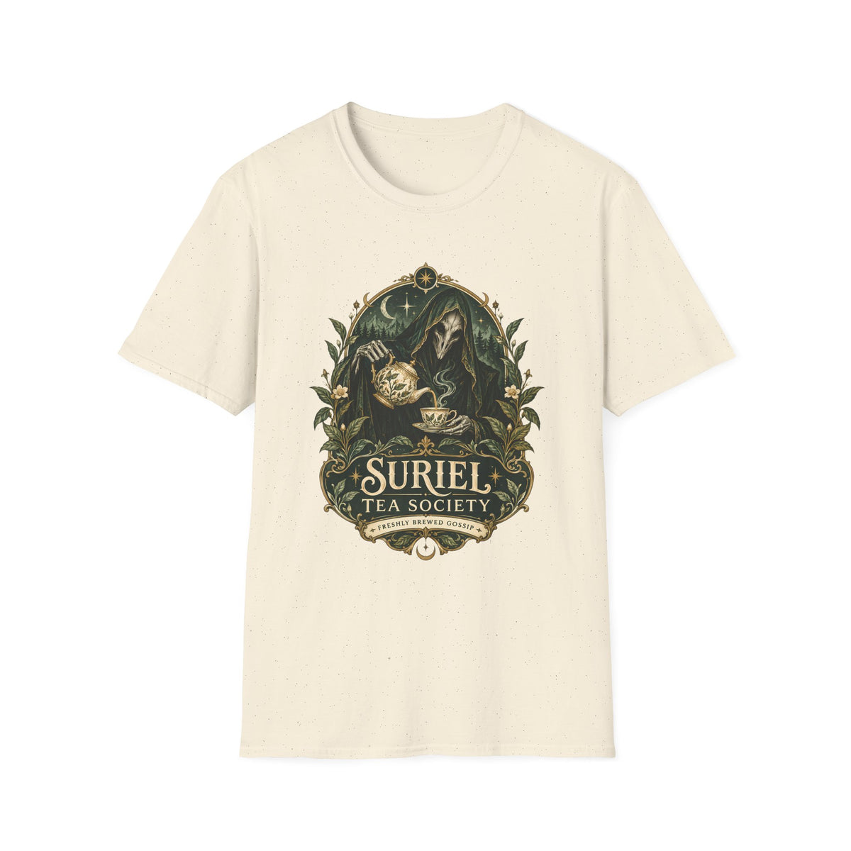 Suriel Tea Society | Freshley Brewed Gossip | ACOTAR Book Graphic T Shirt