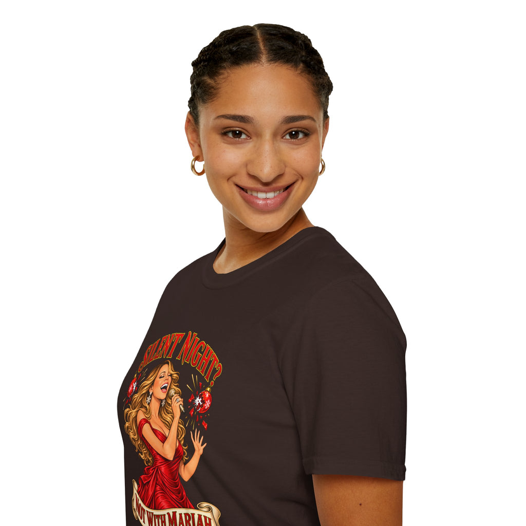 Mariah Carey Christmas T-Shirt | Silent Night? Not With Mariah Retro Holiday Tee