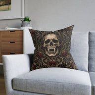 Gothic Vampire Skull Cushion, Filled Decorative Sofa Pillow