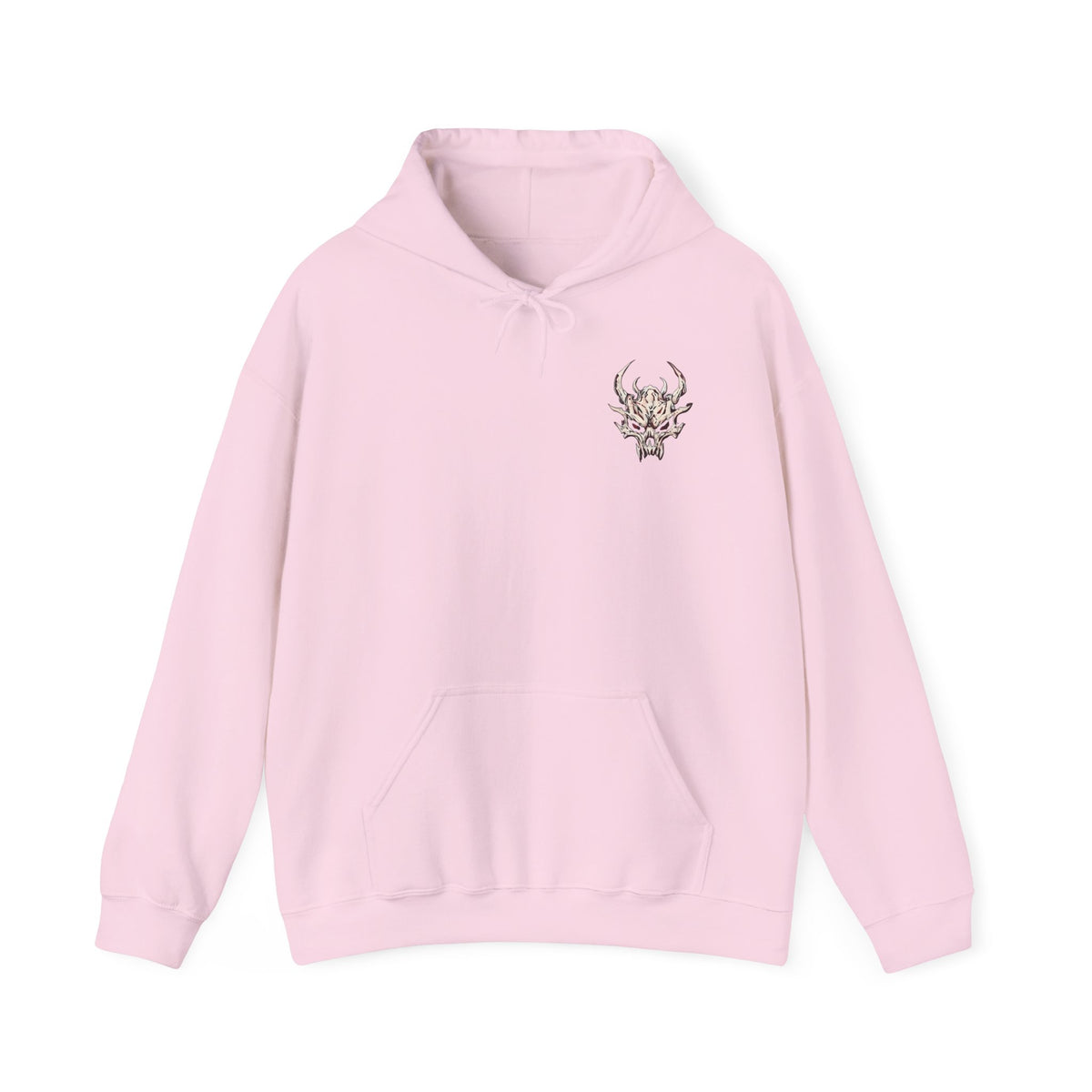 Skull Flame Chest Hoodie — Gothic Streetwear Pullover