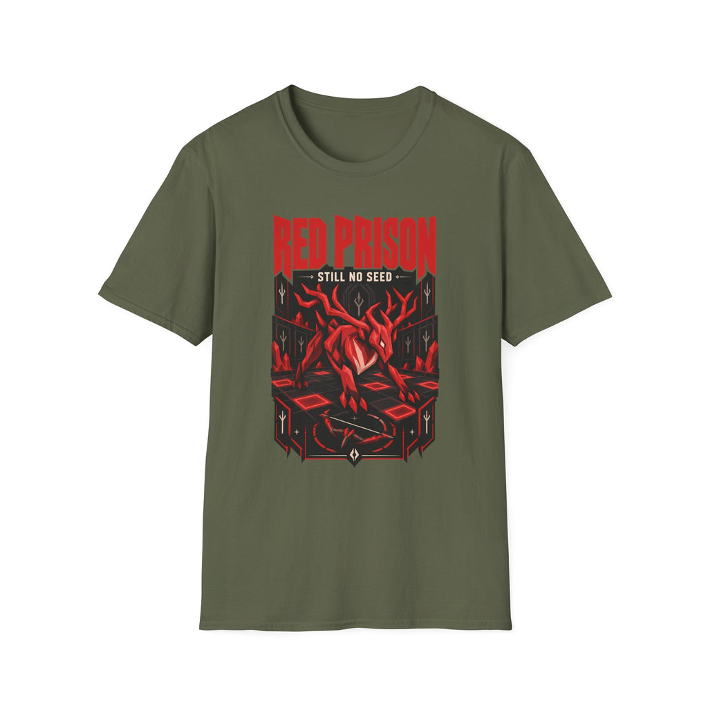 Red Prison OSRS Runescape Inspired T-Shirt - 'Still No Seed' Graphic Tee