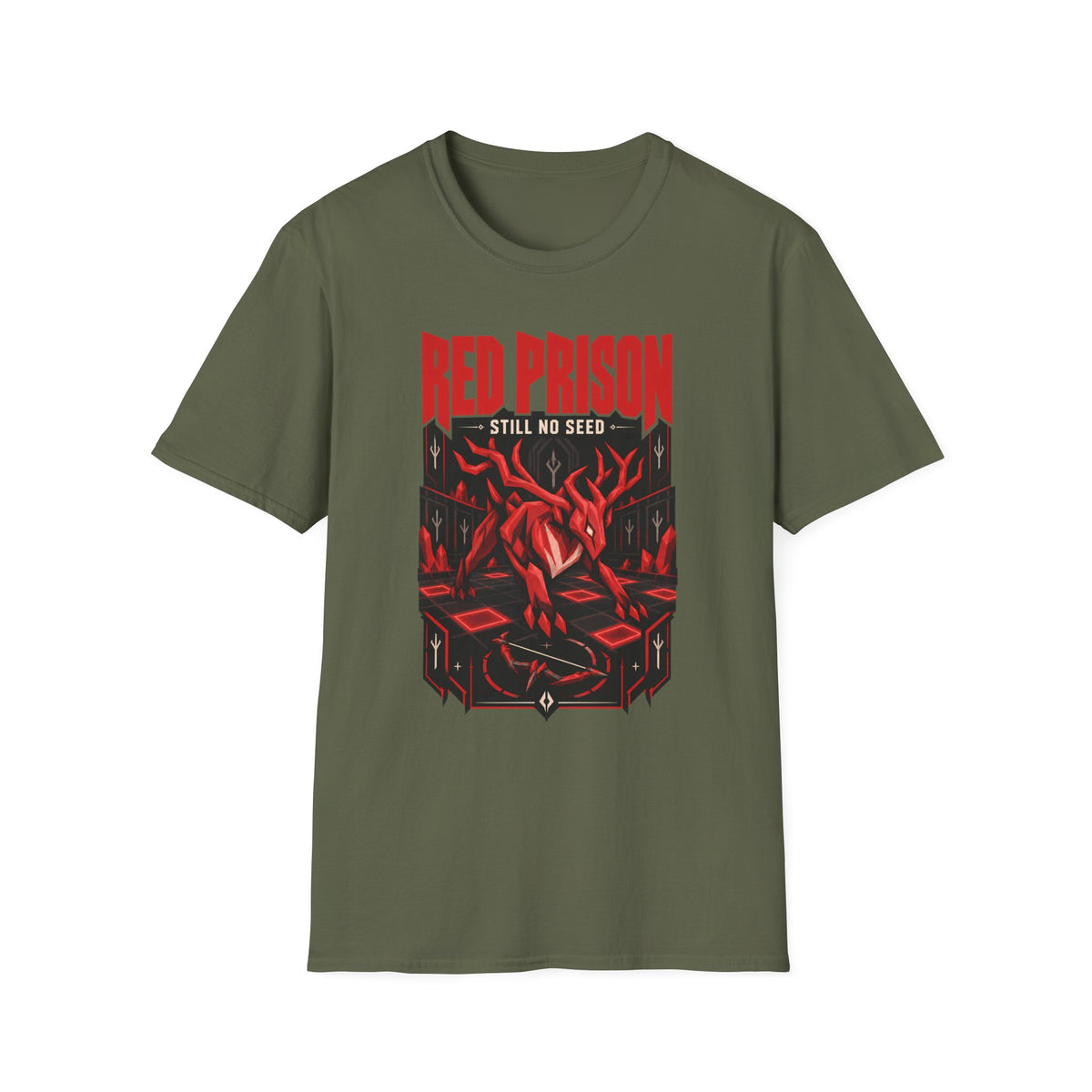 Red Prison OSRS Runescape Inspired T-Shirt - 'Still No Seed' Graphic Tee