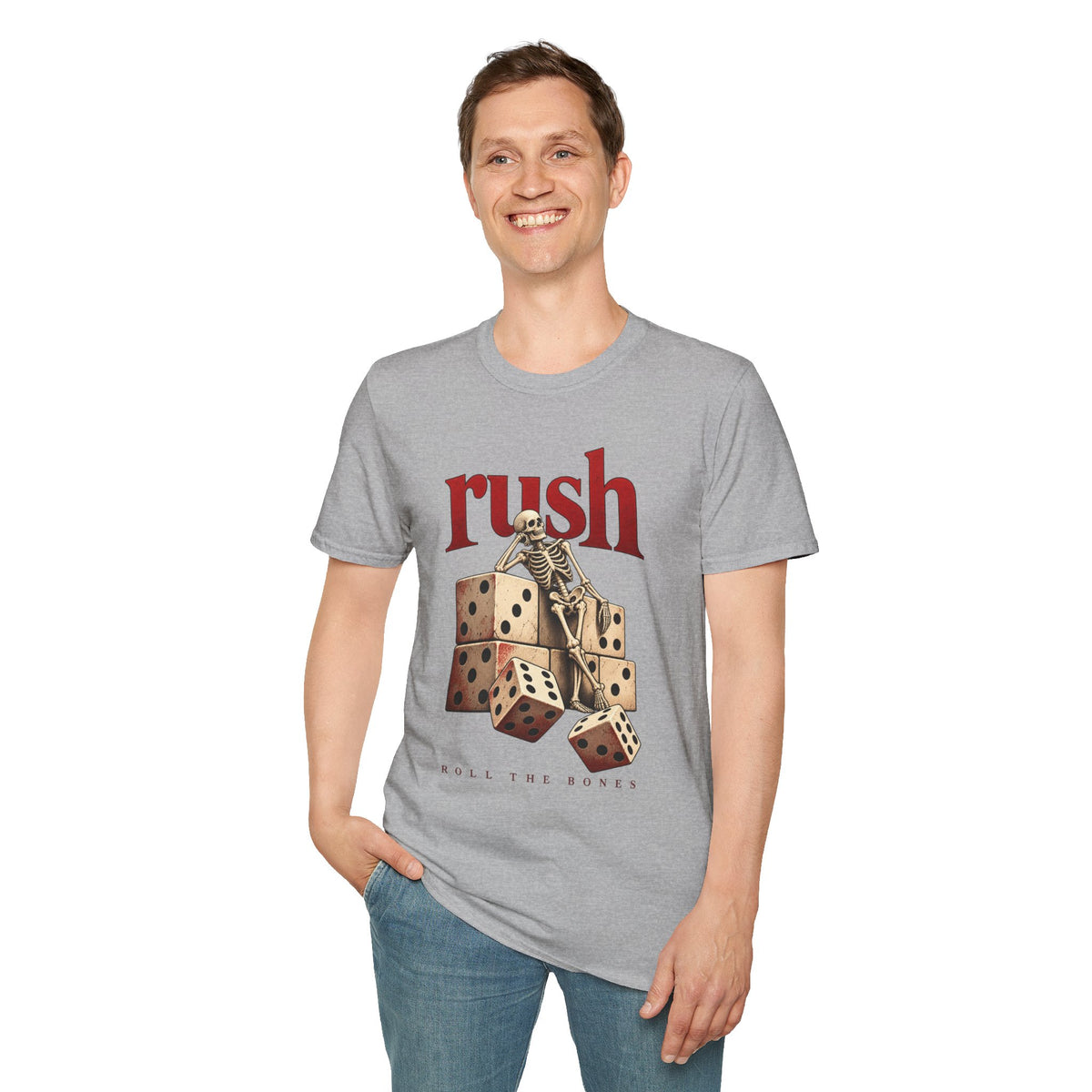Rush | Roll the Bones | Dice Skeleton Prog Band T-Shirt