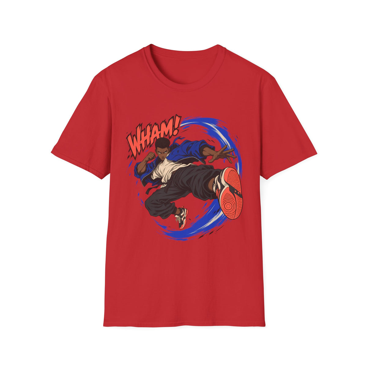 WHAM! | Anime Cartoon Ninja Kick Graphic T Shirt