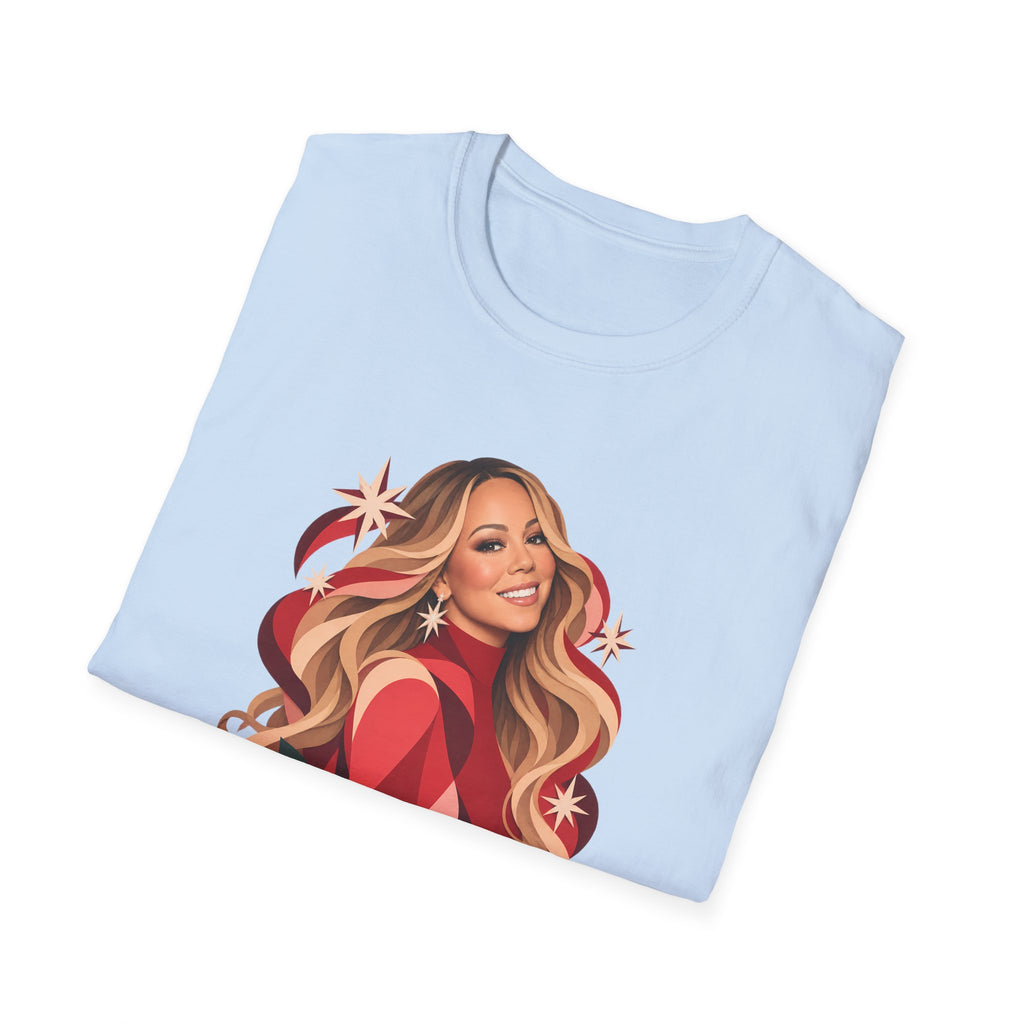 Mariah Carey | Holiday Diva Graphic Tee | Retro Red Star Portrait