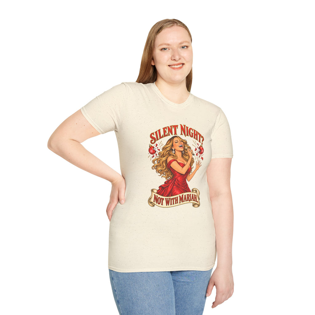 Mariah Carey Christmas T-Shirt | Silent Night? Not With Mariah Retro Holiday Tee