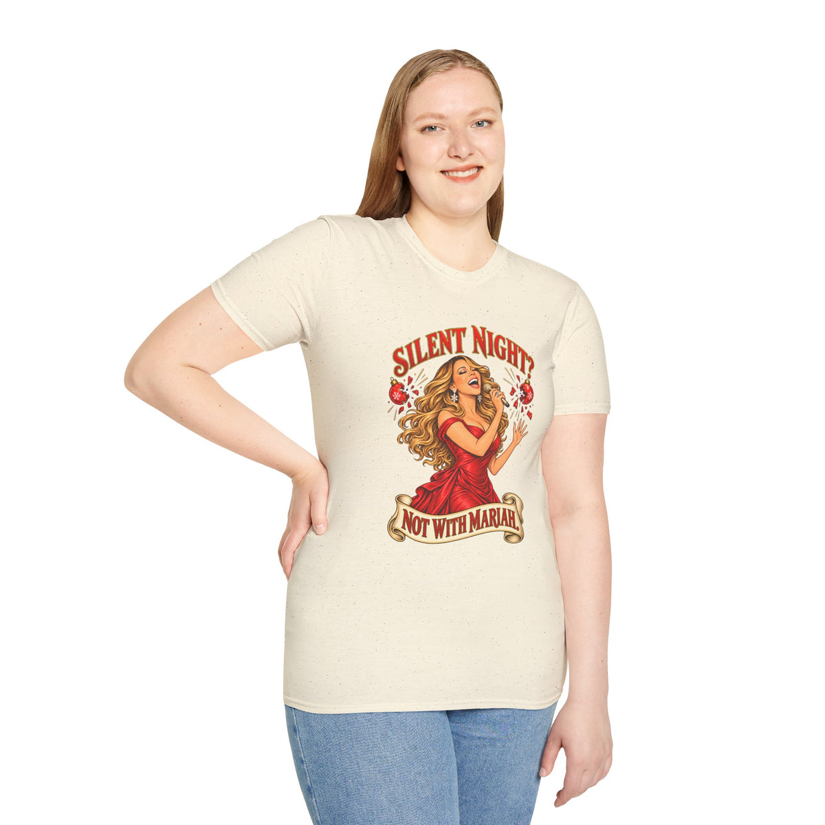 Mariah Carey Christmas T-Shirt | Silent Night? Not With Mariah Retro Holiday Tee