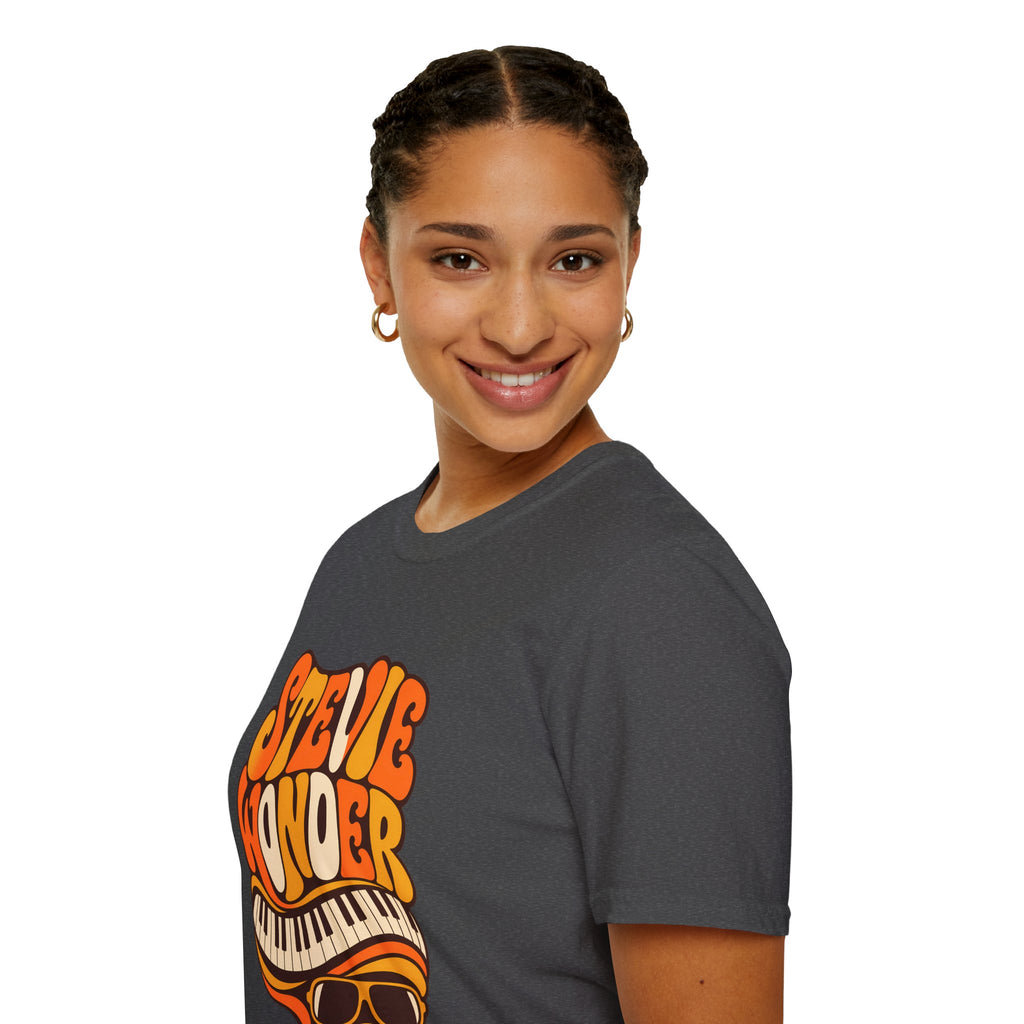 Stevie Wonder Piano Psychedelic Retro Band T-Shirt