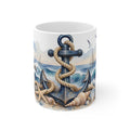 Anchor and Rope Watercolour Mug | Classic Nautical Design