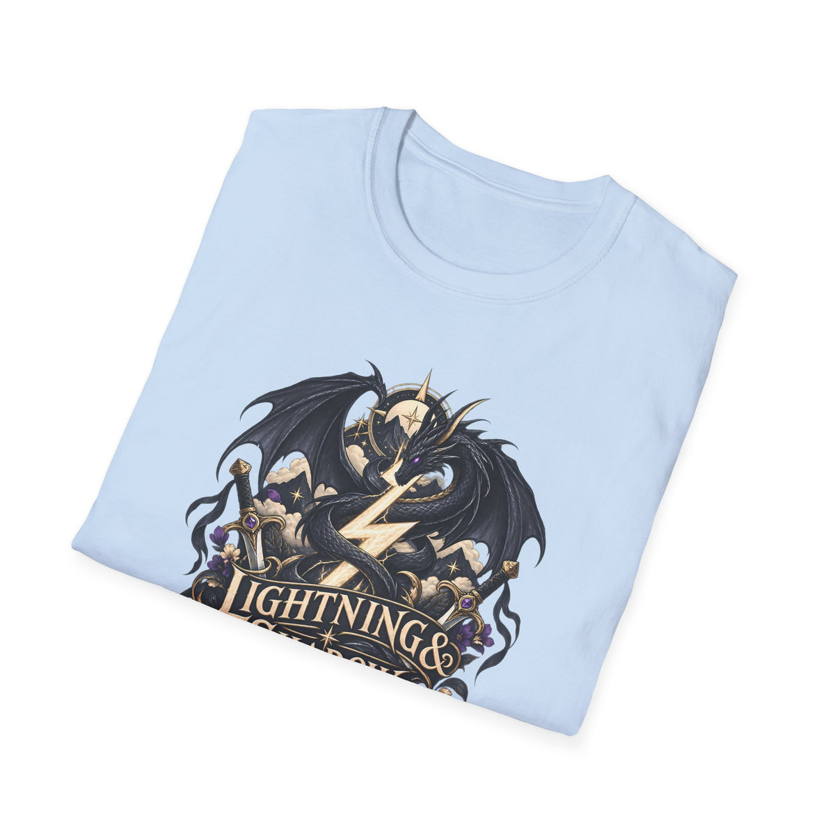 Lightning & Shadow | Onyx Storm Book Inspired Fantasy Dragon T-Shirt