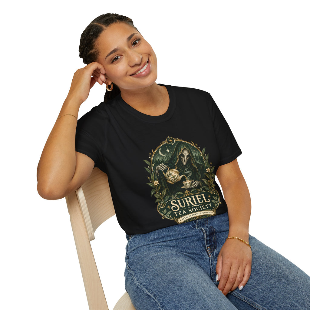 Suriel Tea Society | Freshley Brewed Gossip | ACOTAR Book Graphic T Shirt