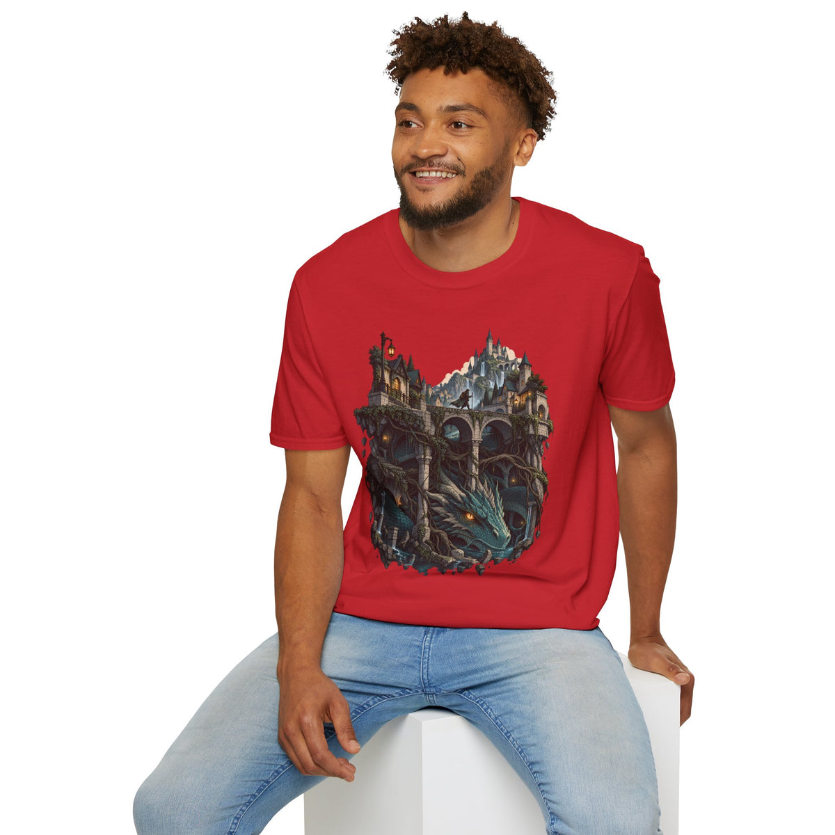 Quests and Adventures | Japanese Style | Anime Fantasy Dragon Castle T Shirt