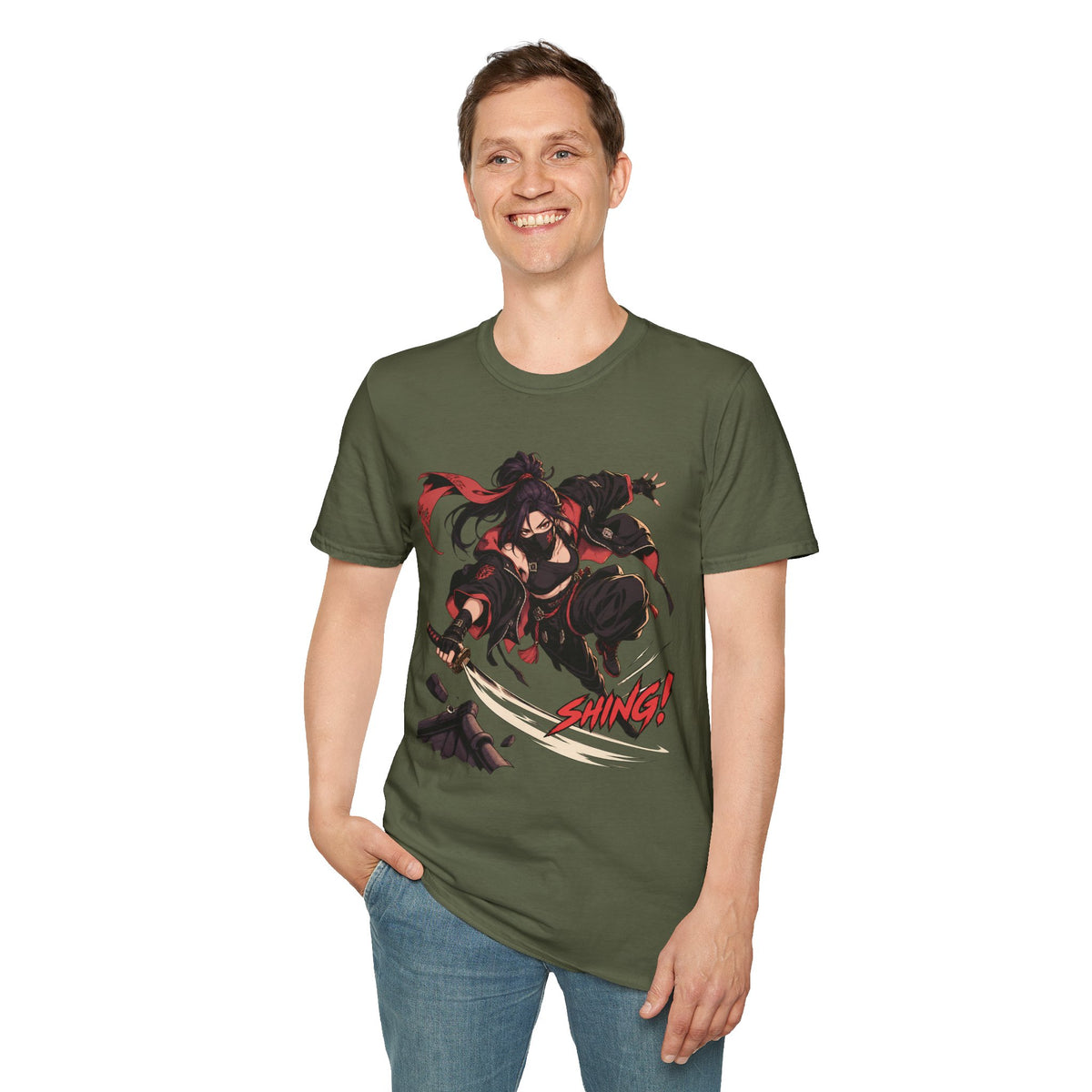 SHING! | Rooftop Samurai Girl | Japanese Anime Style Fight Shirt