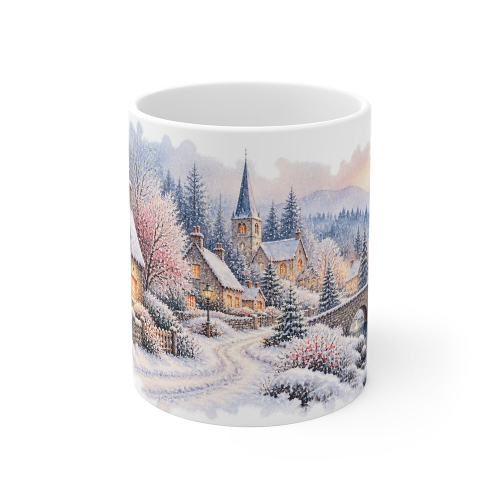 Winter Wonderland Mug | Snowy Village Watercolour | Cosy Winter Gift