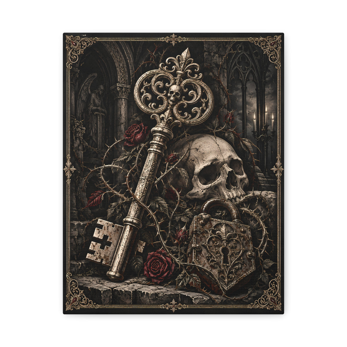 Canvas | Skeleton Key | Occult Wall Art